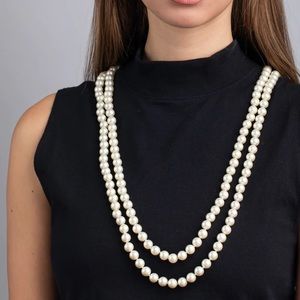 Kenneth Jay Lane long Pearl Necklace Cultura Pearl Rope Necklace vintage